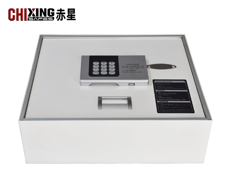 CX130-FW-S Boutique Luxury Hotel Mini Safe - Heavy-Duty Hinge Construction, Top-Loading Open & Anti-Theft Design, Match Sophisticated Decor